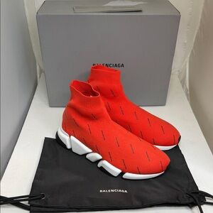 Balenciaga Red Speed Trainer Sneakers